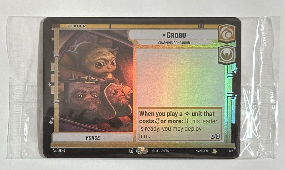 Star Wars Unlimited Grogu Leader Promo Pack Foil Sealed 2 Card Mandalorian AMC